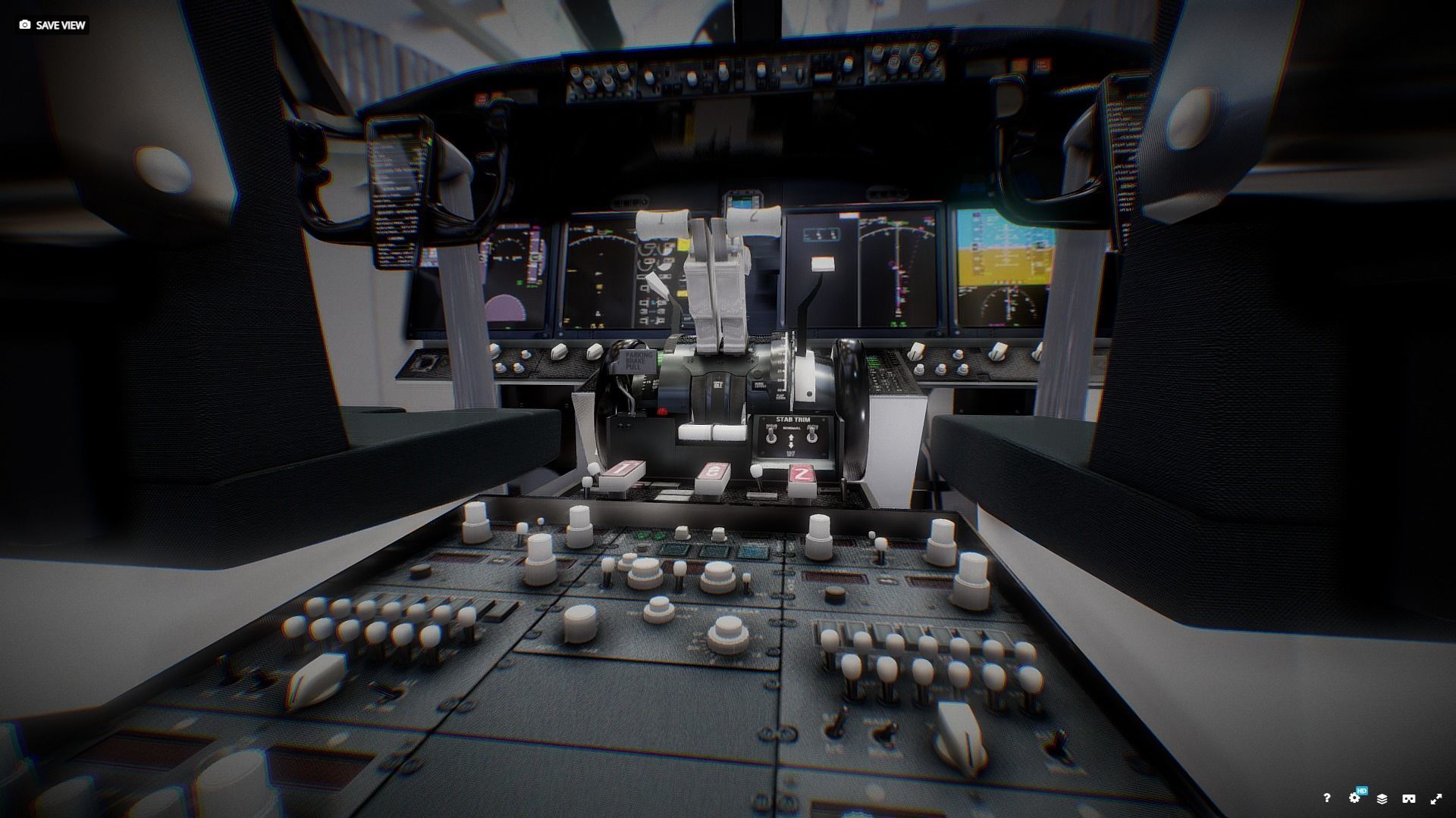 Boeing 737 Max Airplane Cockpit Low-poly 3D model_6