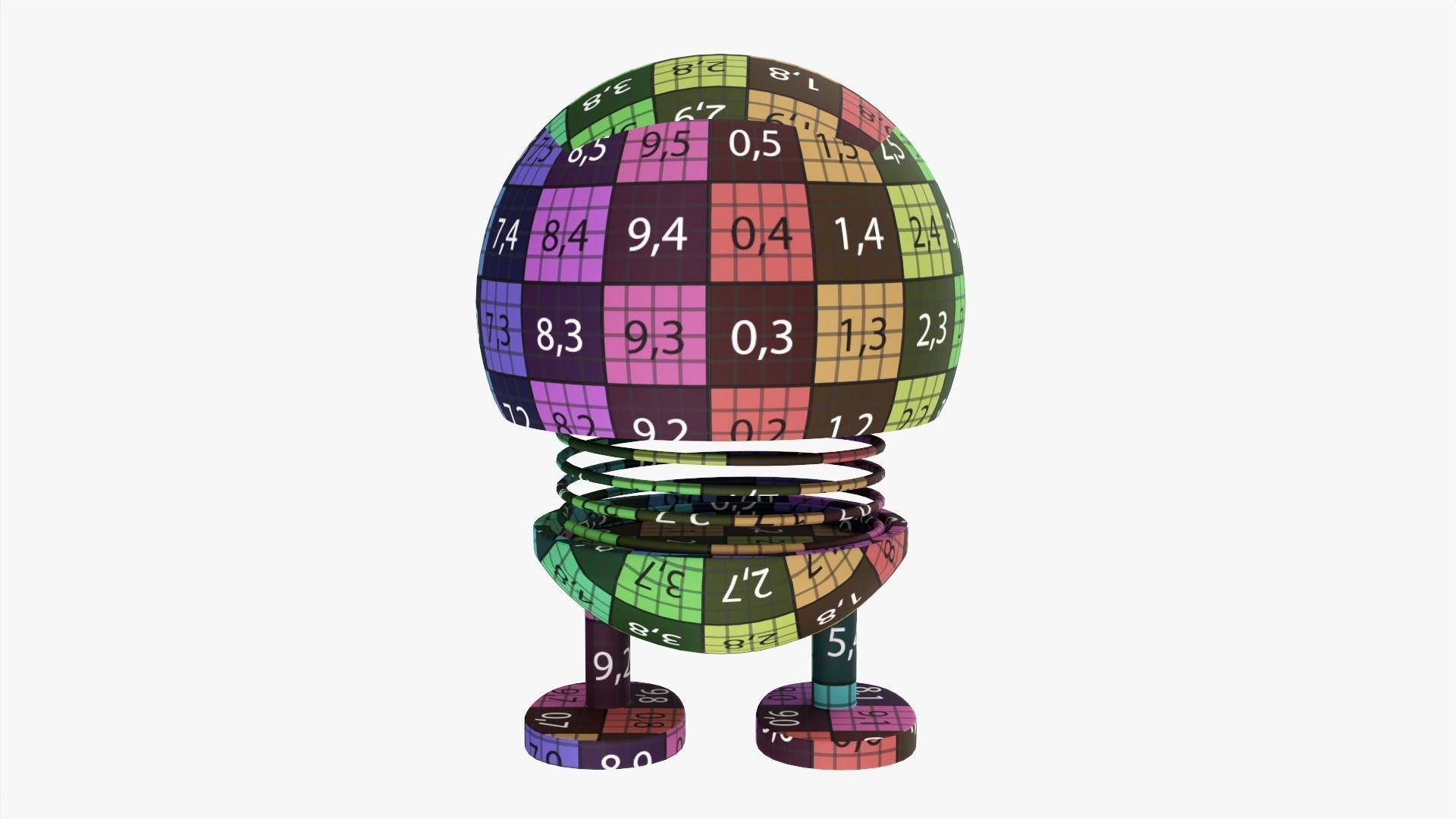 Car spring toy figure 01 happy smile 3D model_9