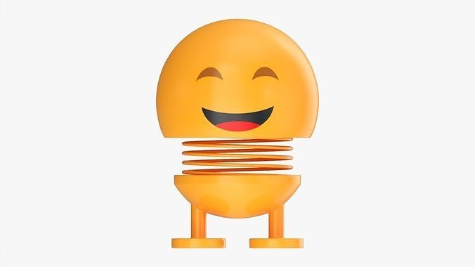 Car spring toy figure 01 happy smile 3D model 4