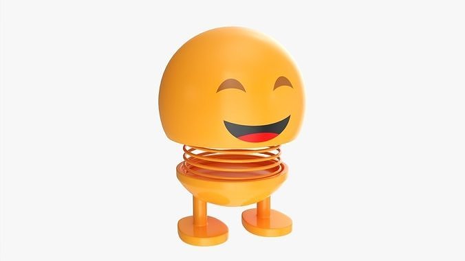 Car spring toy figure 01 happy smile 3D model 2