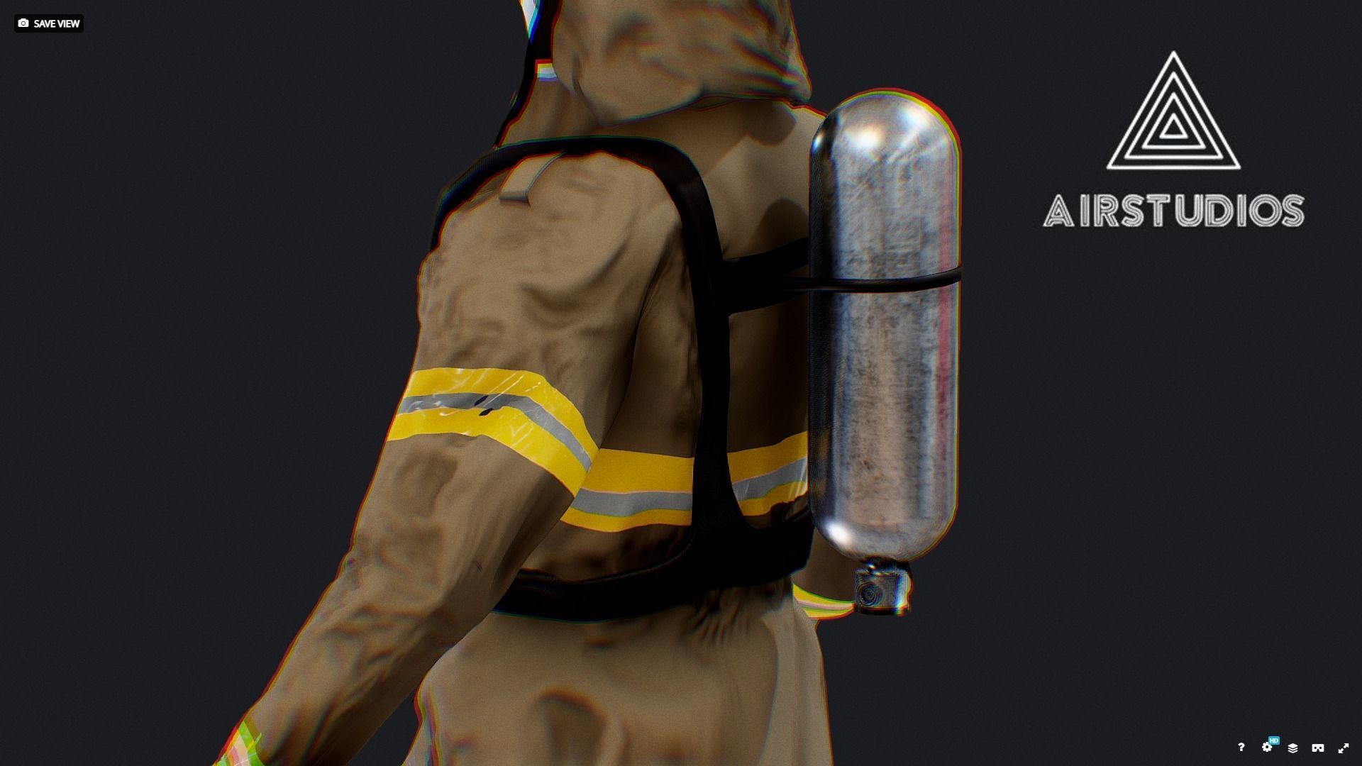 New York City Firefighter Uniform 3D model_9