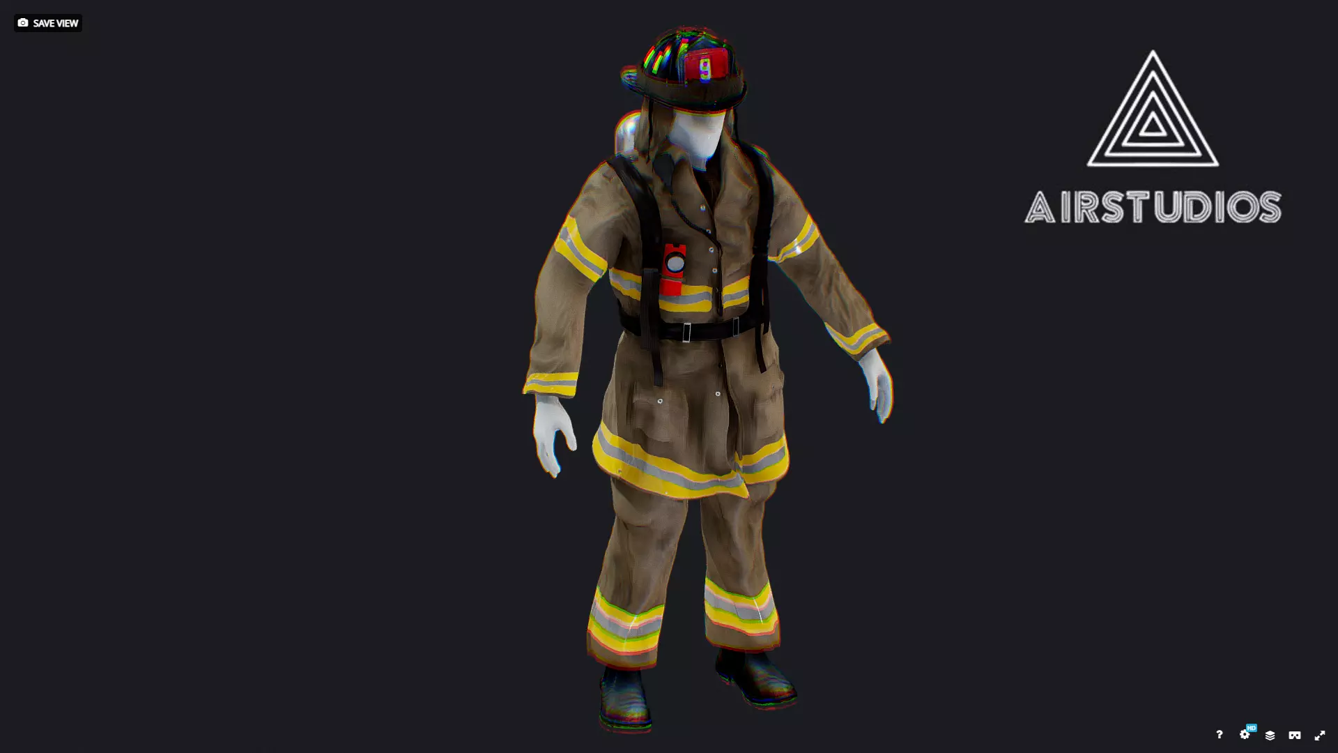 New York City Firefighter Uniform 3D model_0