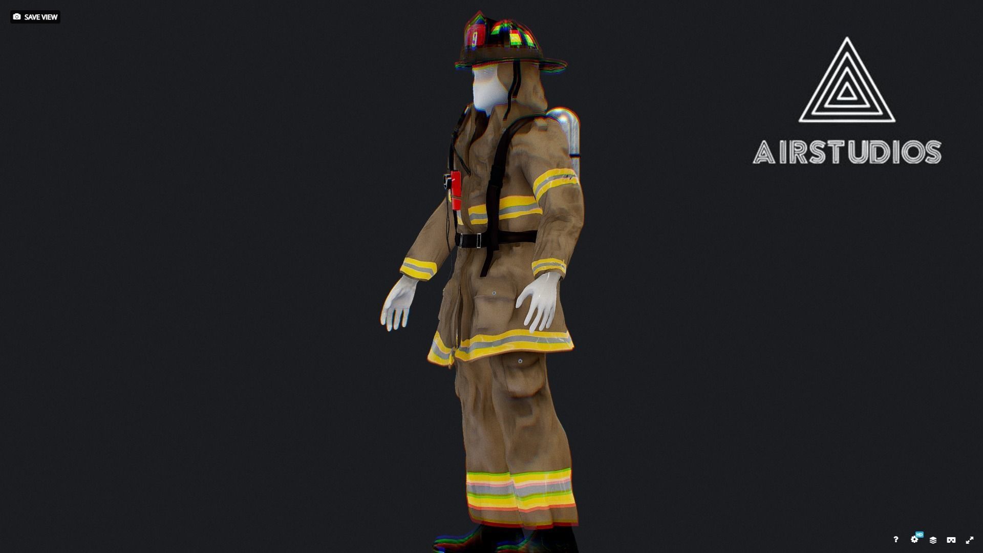 New York City Firefighter Uniform 3D model_2