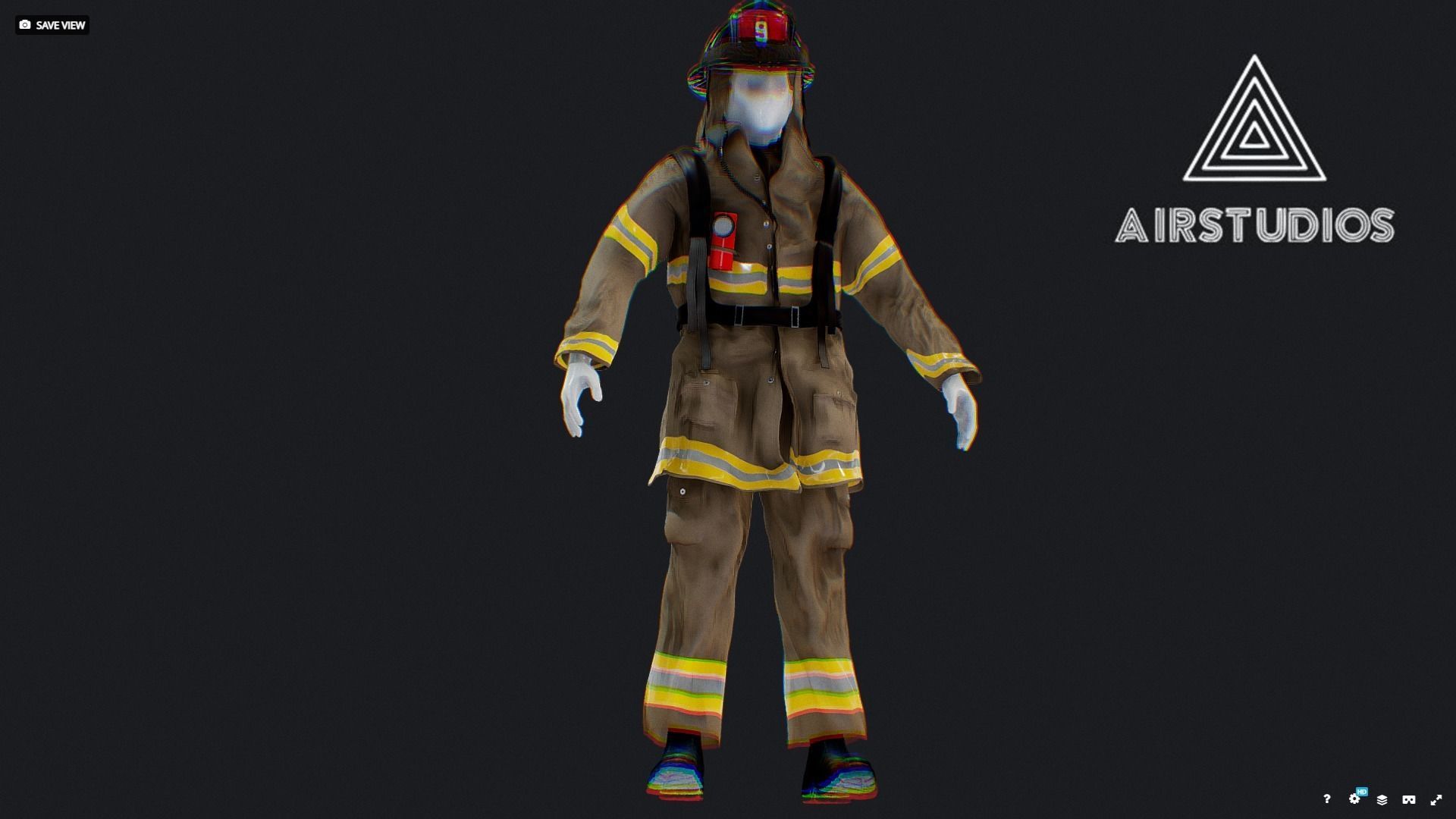 New York City Firefighter Uniform 3D model_1