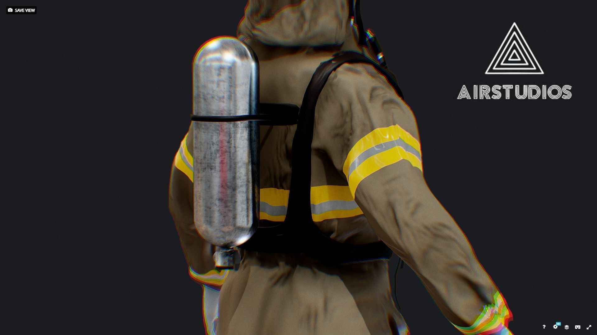 New York City Firefighter Uniform 3D model_8
