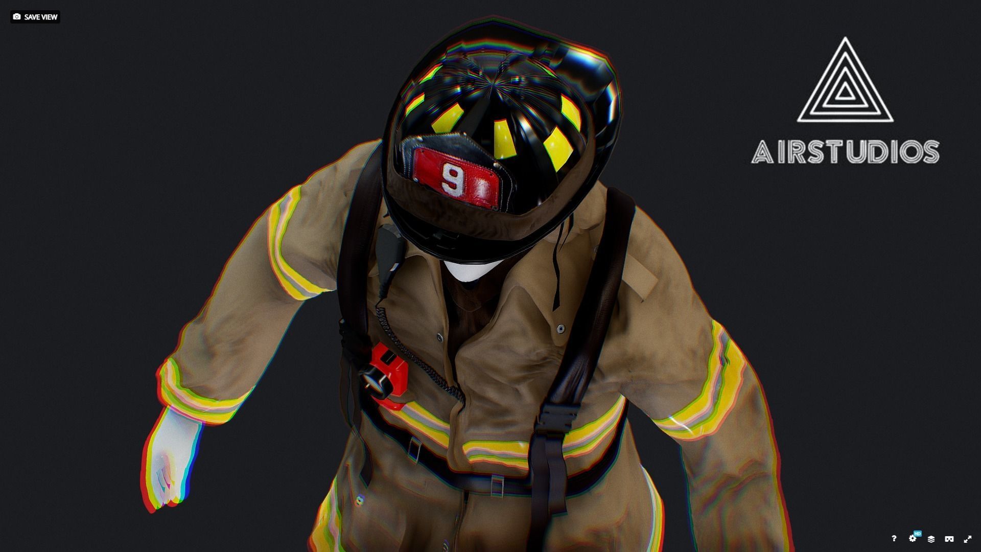 New York City Firefighter Uniform 3D model_6