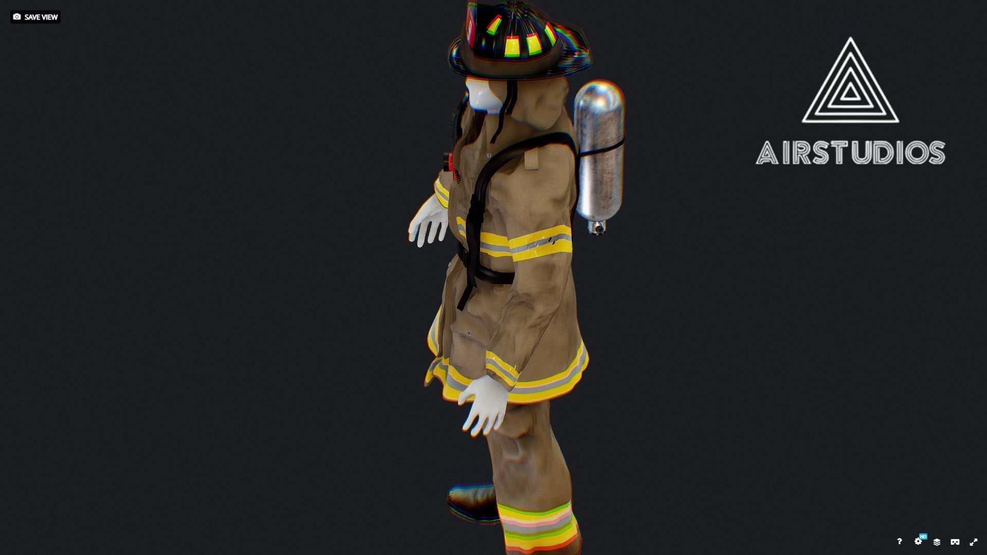 New York City Firefighter Uniform 3D model_5