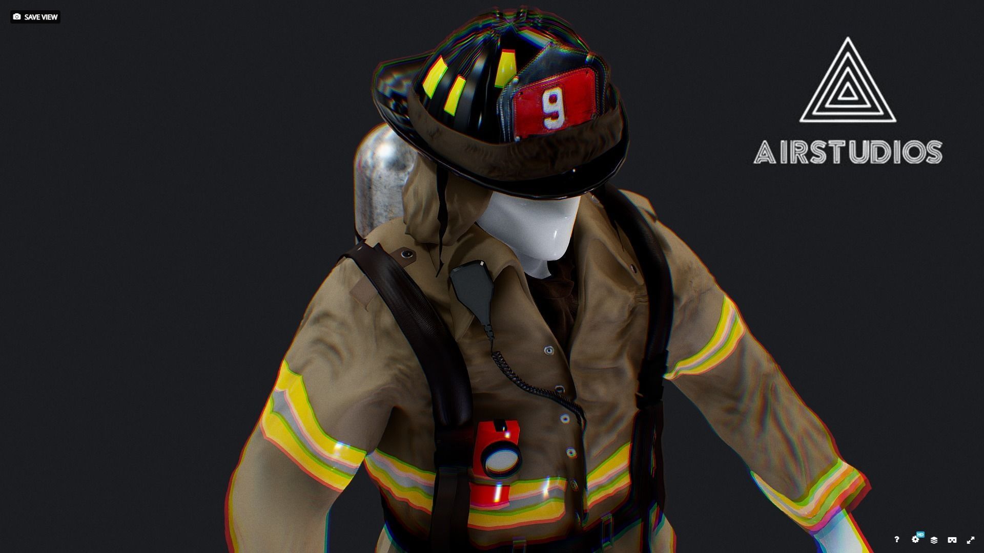 New York City Firefighter Uniform 3D model_7