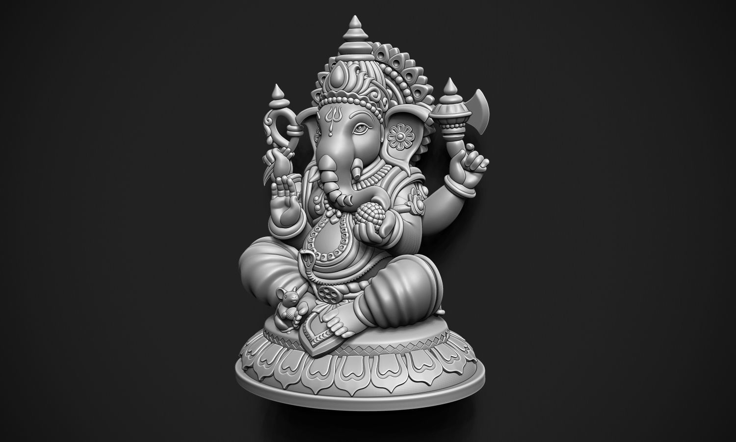Ganesha idol 3D print model_2