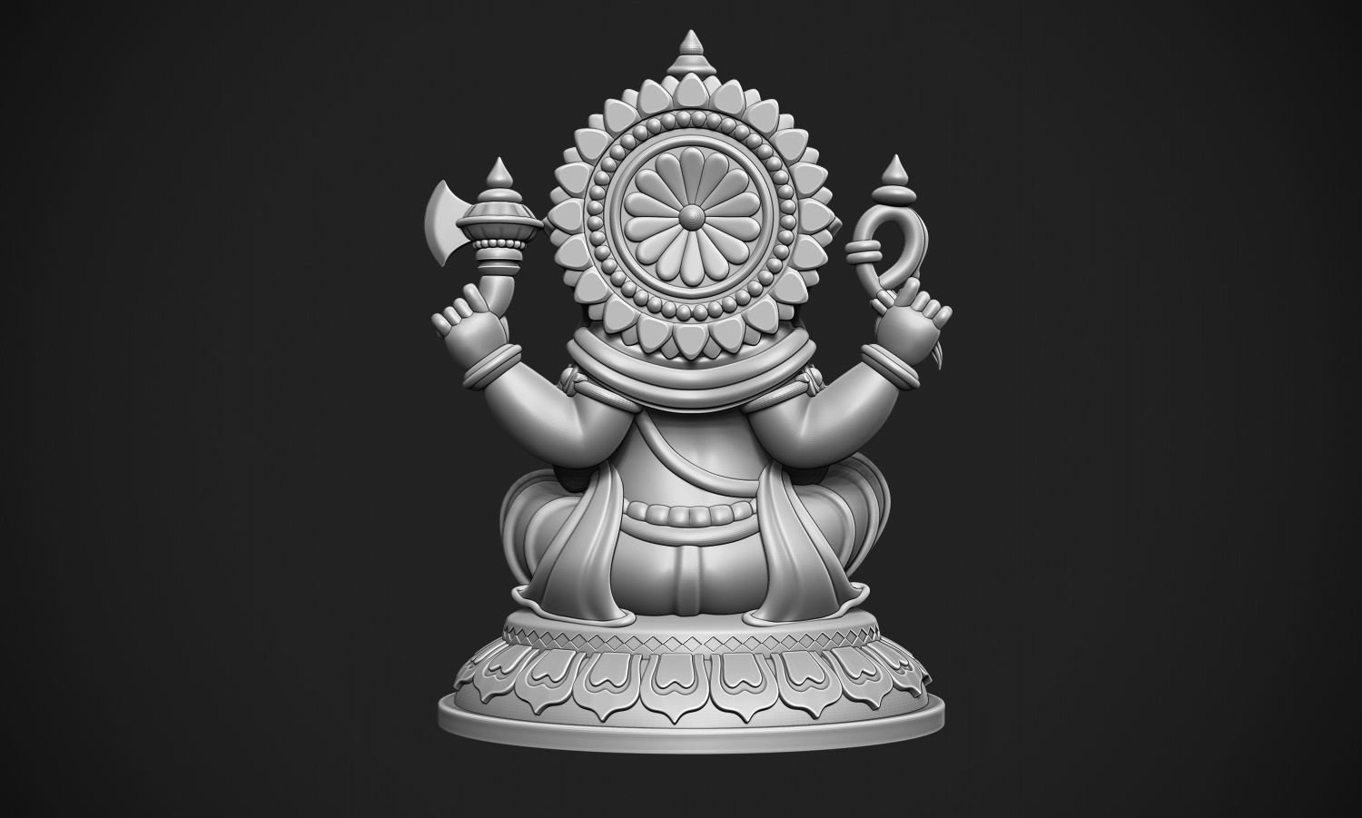 Ganesha idol 3D print model_6