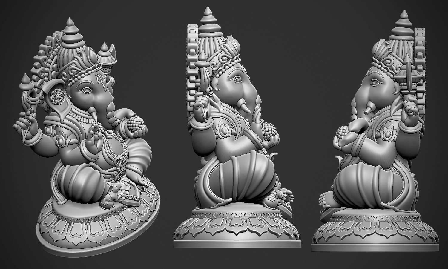 Ganesha idol 3D print model_10