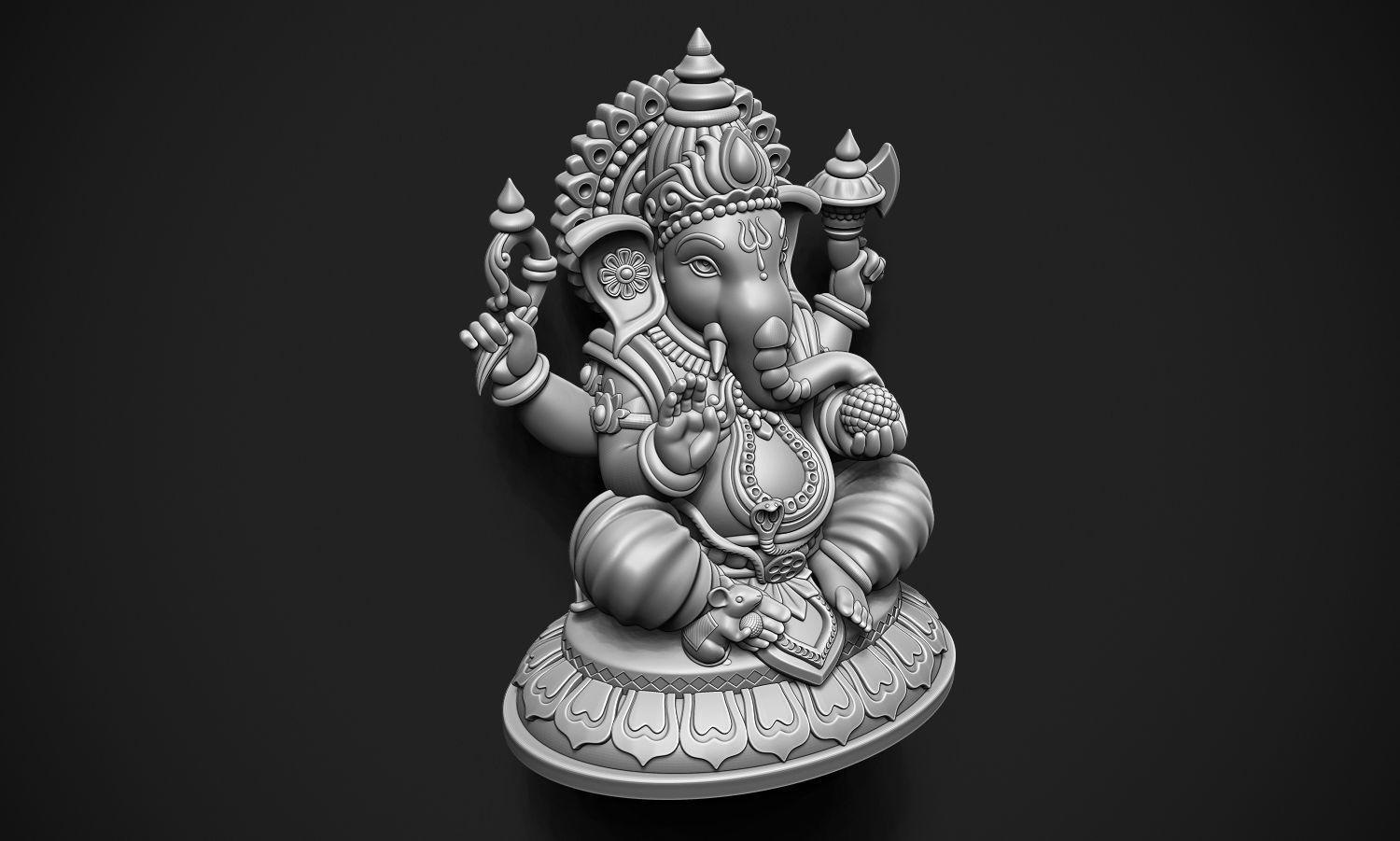 Ganesha idol 3D print model_3