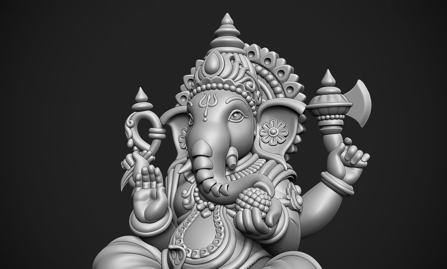 Ganesha idol 3D print model_7
