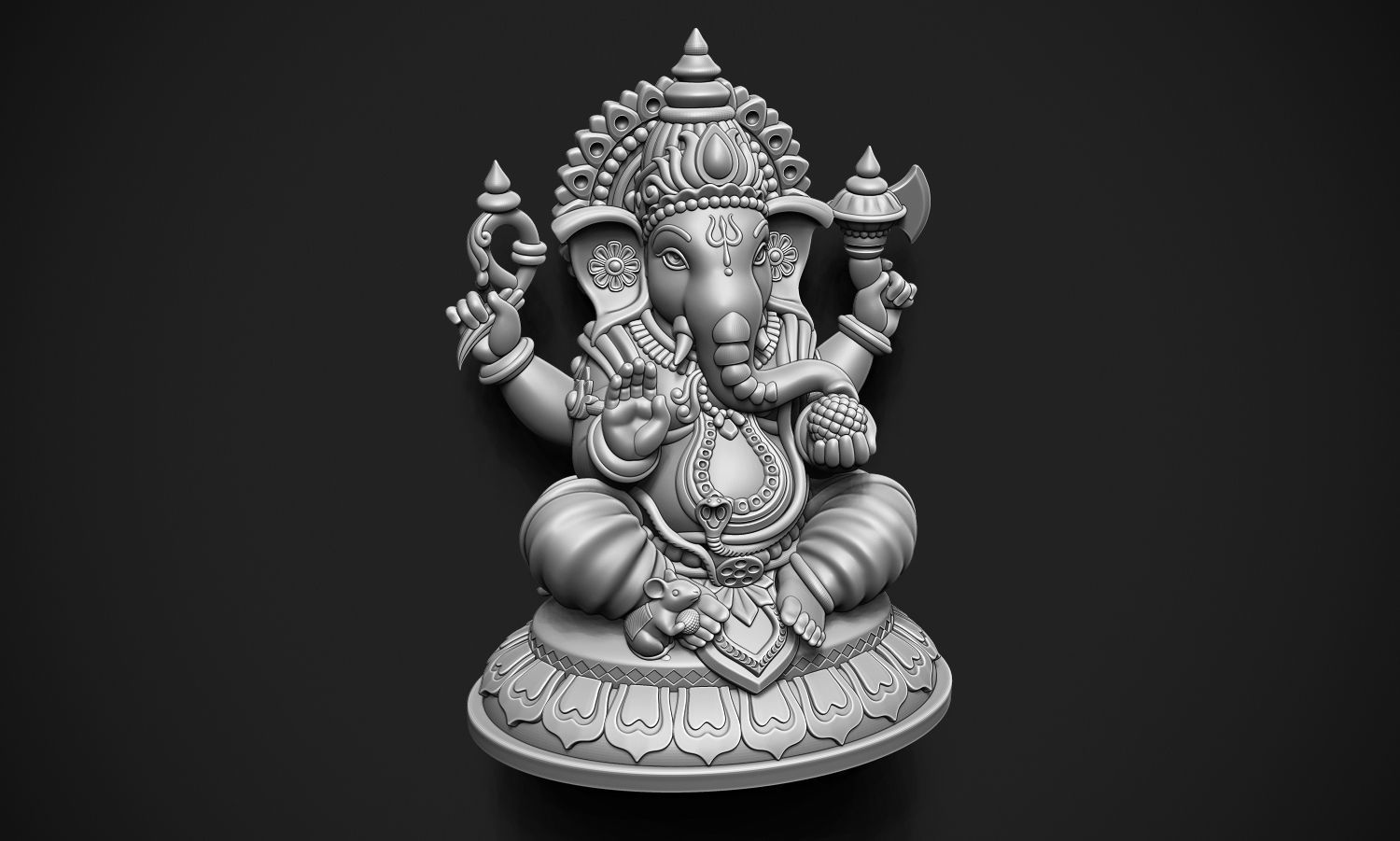 Ganesha idol 3D print model_1