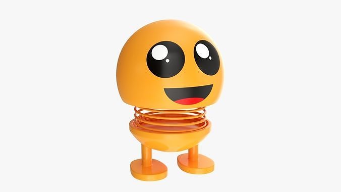 Car spring toy figure 03 smile happy 3D model 2