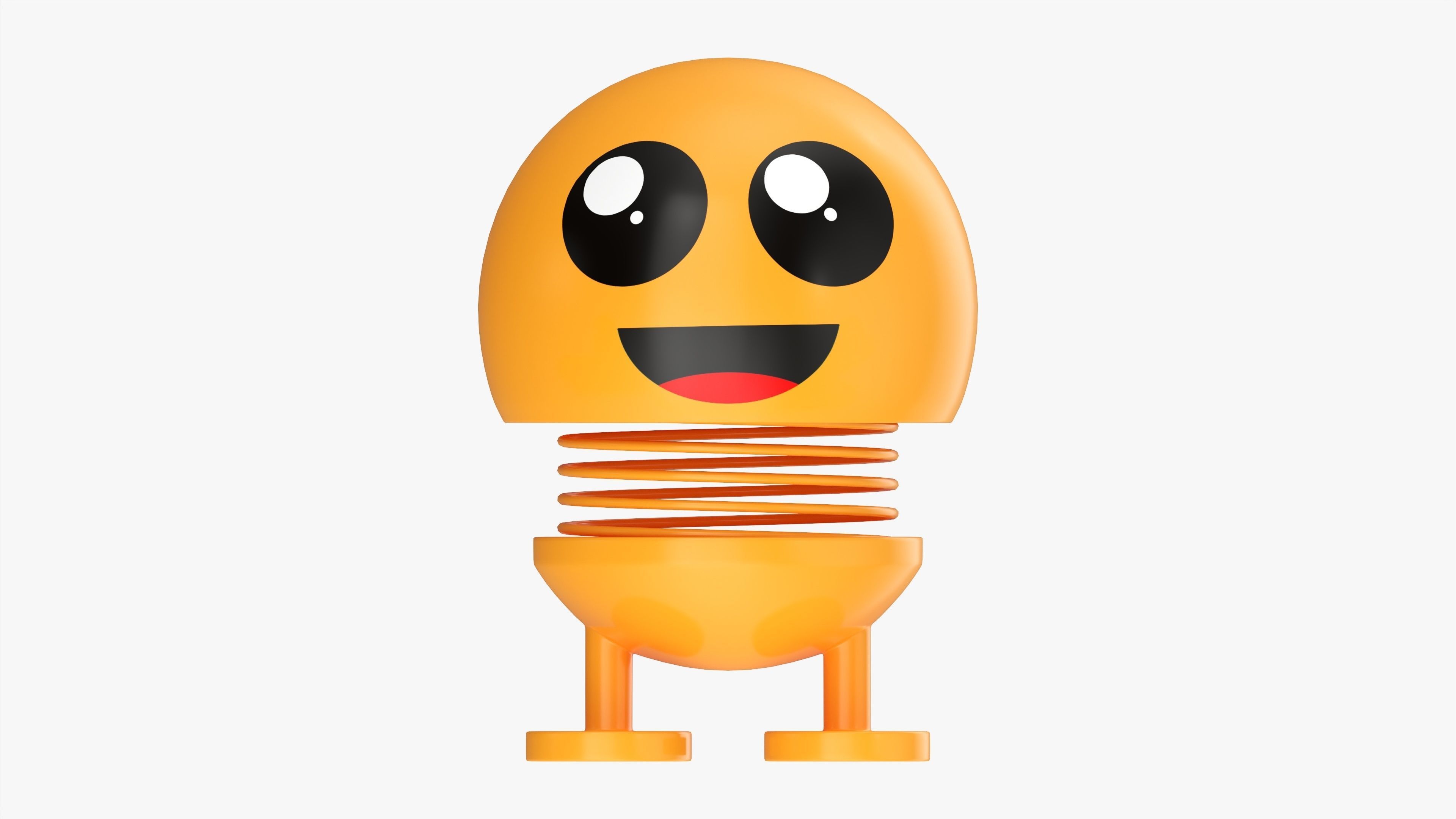 Car spring toy figure 03 smile happy 3D model_3