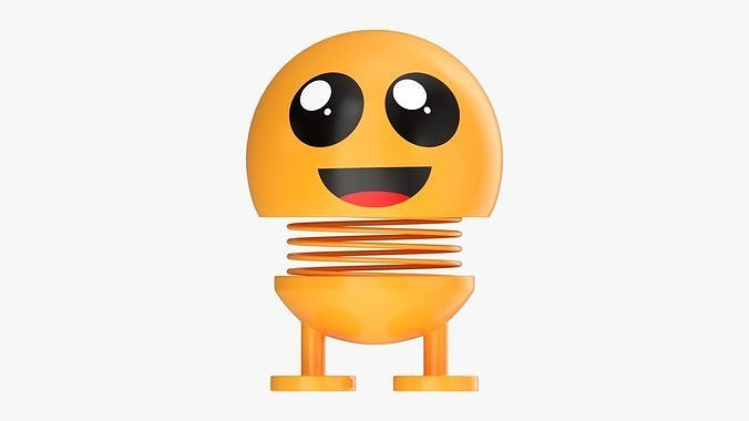 Car spring toy figure 03 smile happy 3D model 4