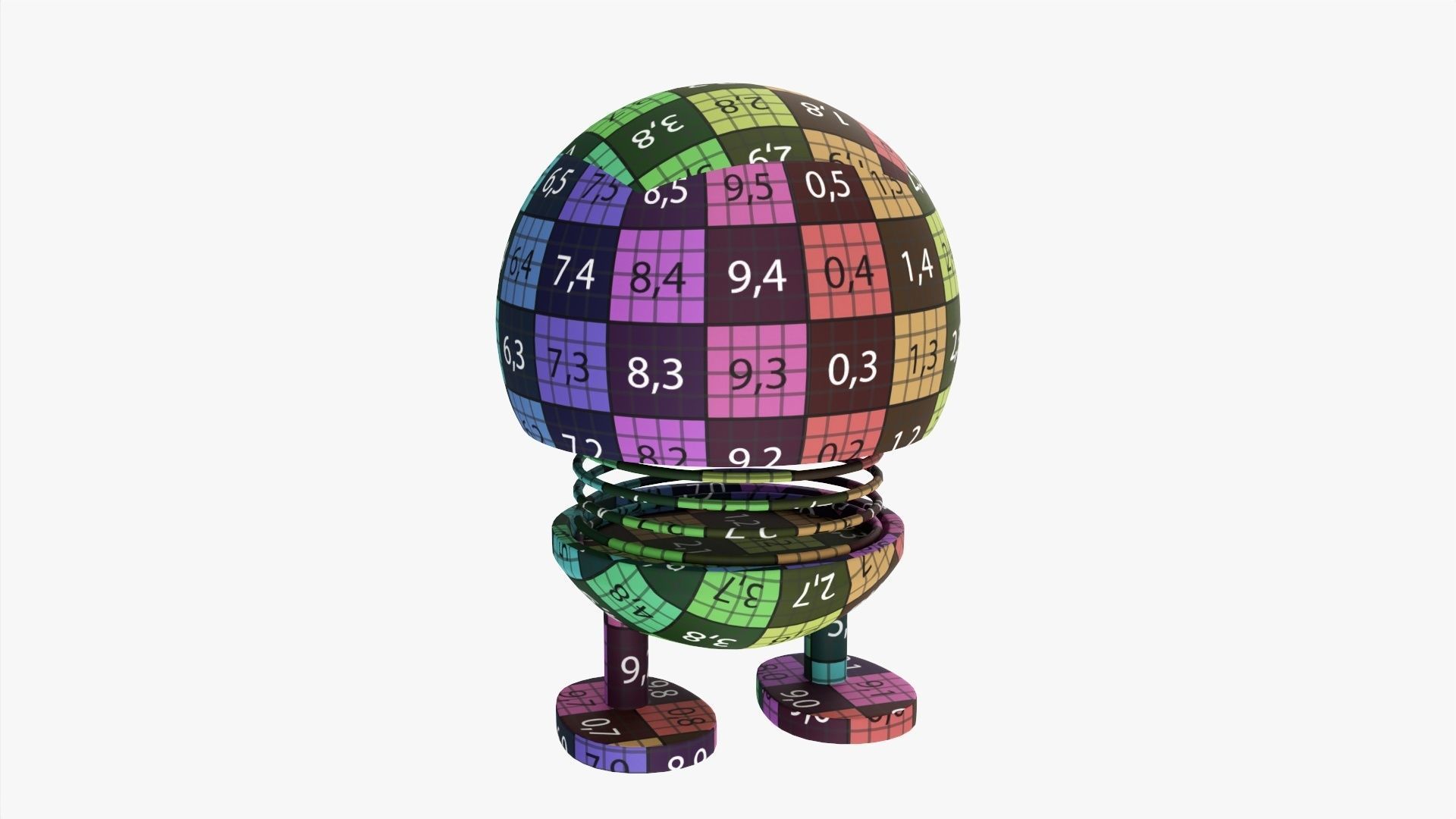 Car spring toy figure 03 smile happy 3D model_10