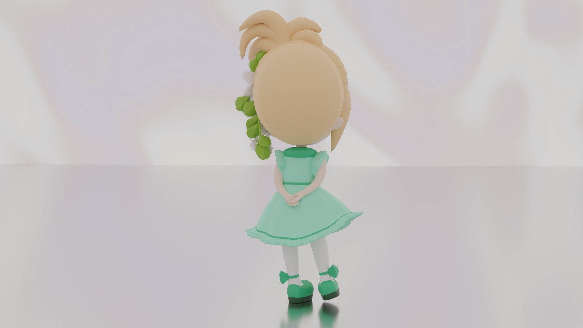 cute girl 3D print model_2