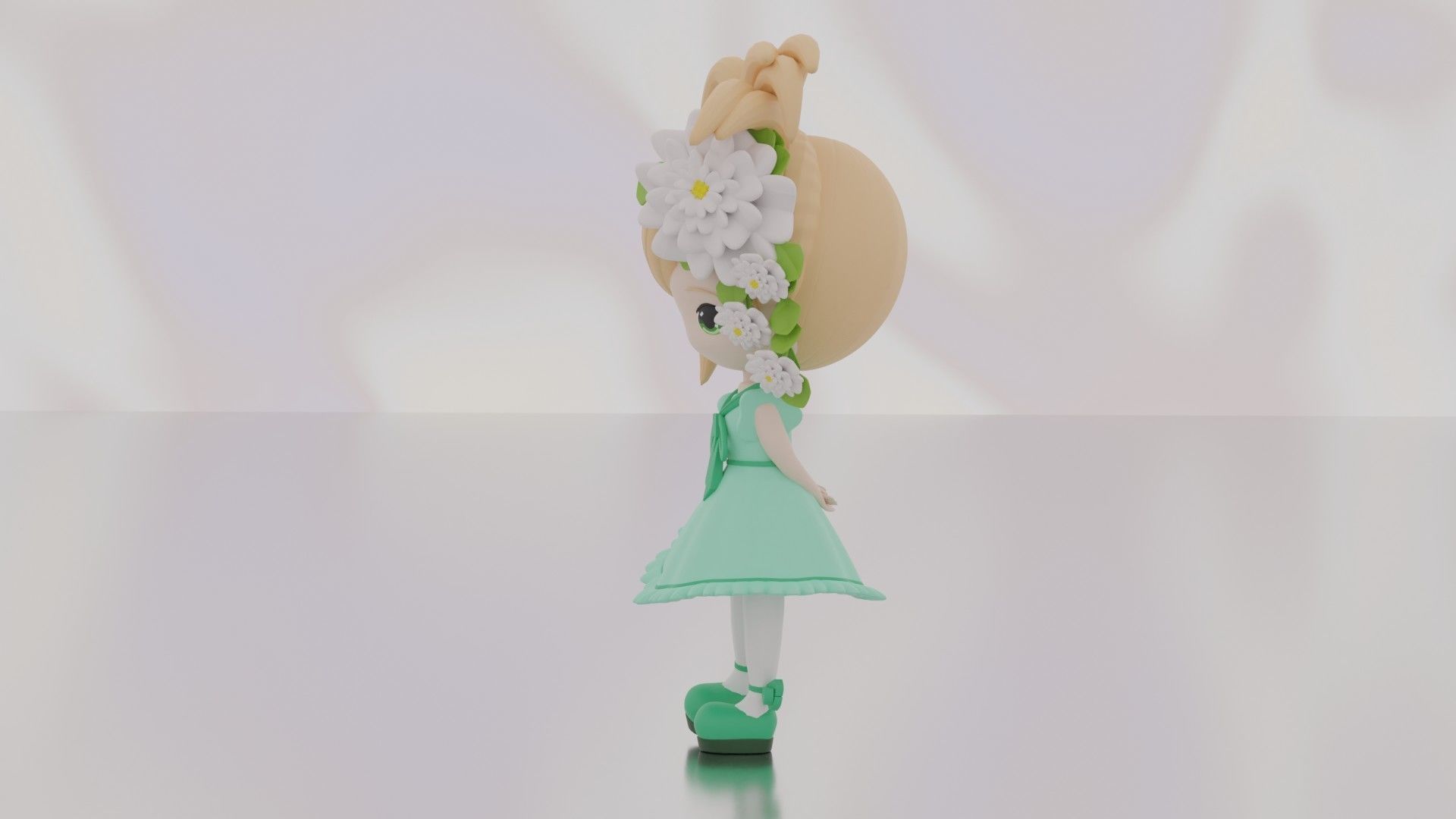 cute girl 3D print model_1