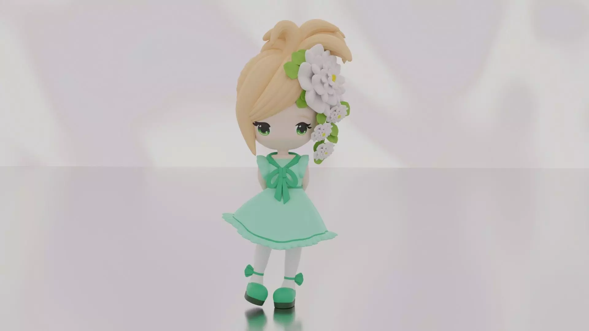 cute girl 3D print model_0