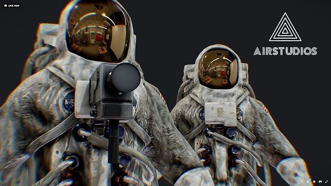 Neil Armstrong Buzz Aldrin Astronaut Space Suits 3D model