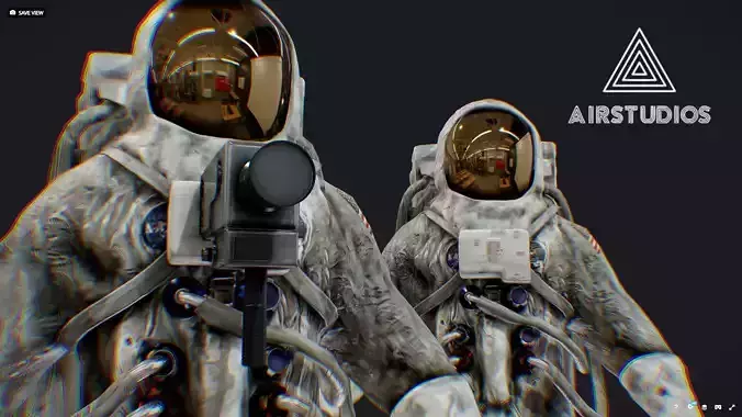 Neil Armstrong Buzz Aldrin Astronaut Space Suits 3D model