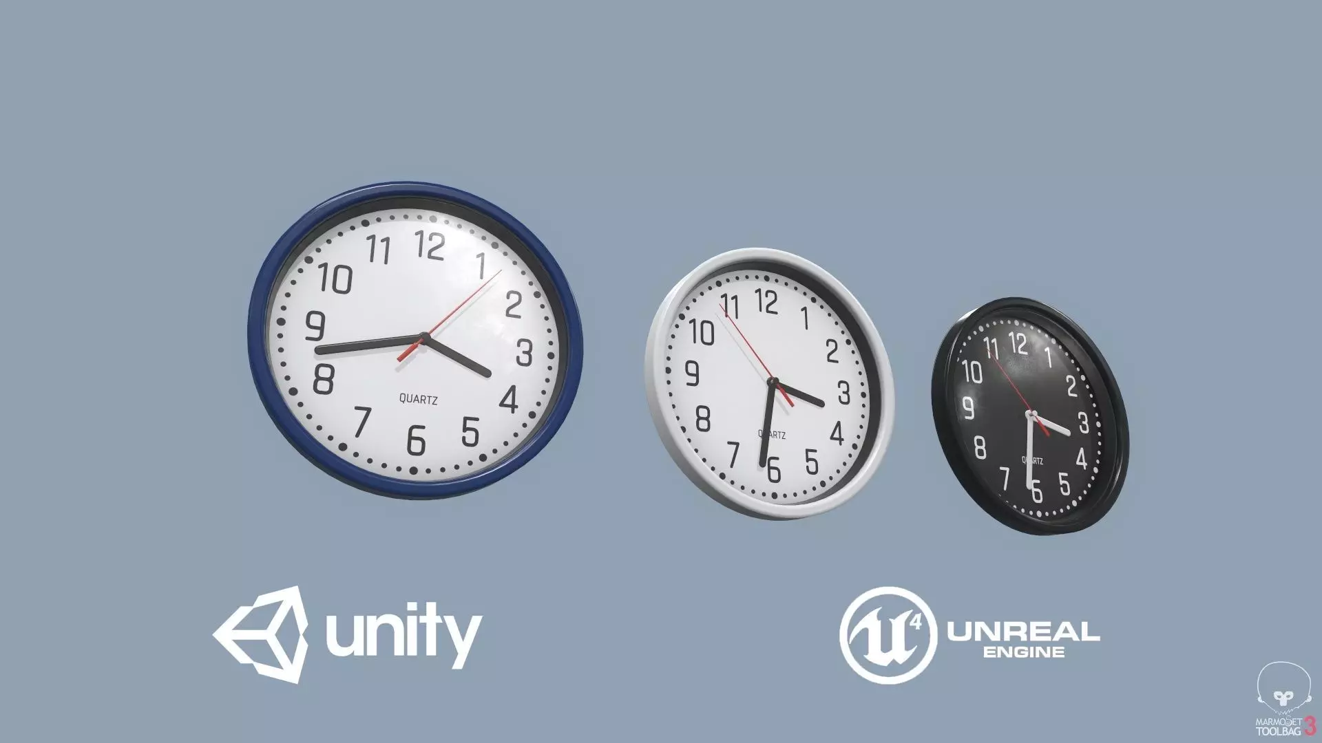 Wall Clock Low-poly 3D model_0