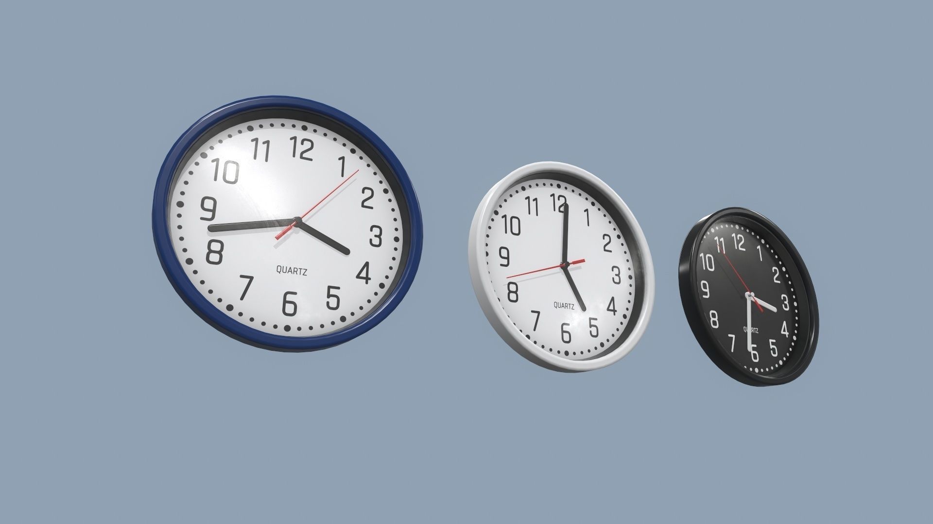 Wall Clock Low-poly 3D model_8