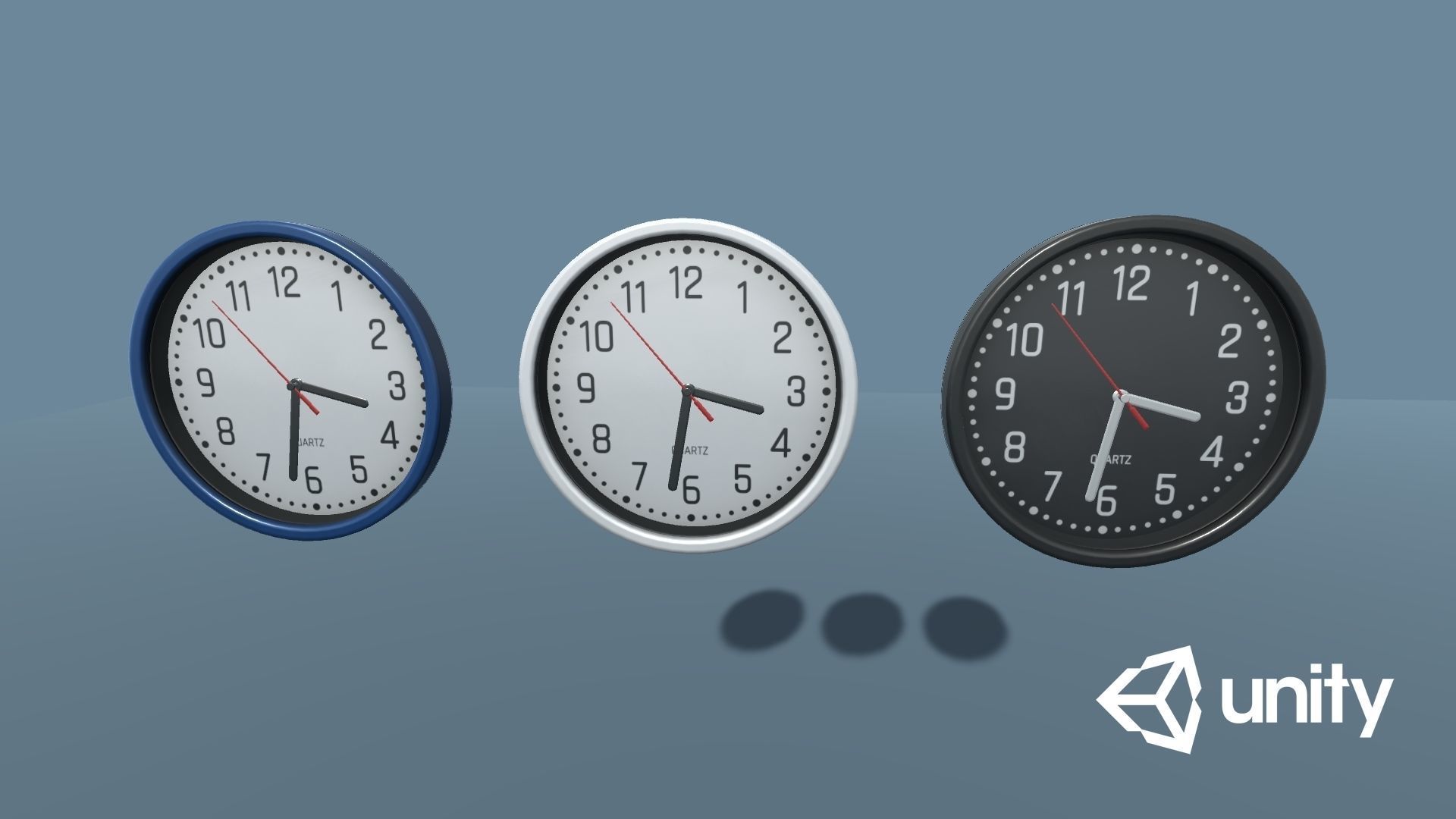 Wall Clock Low-poly 3D model_11