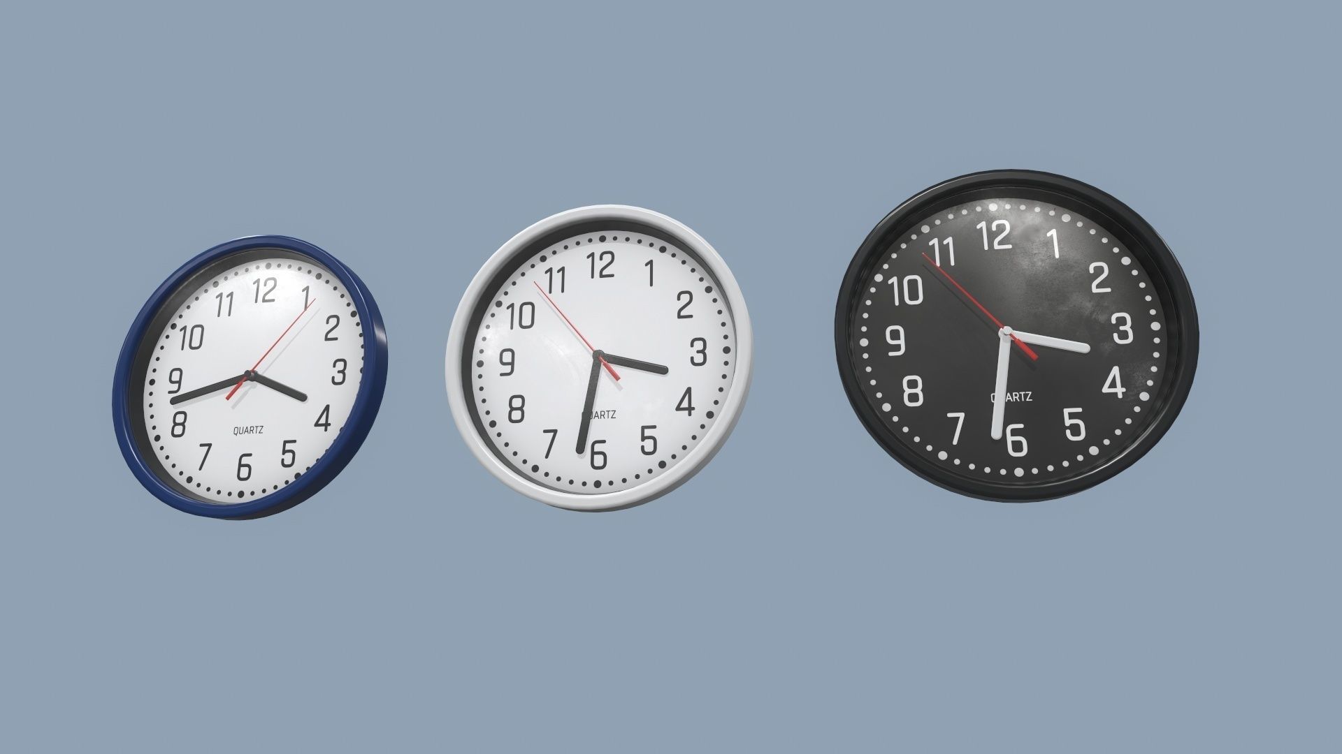 Wall Clock Low-poly 3D model_2