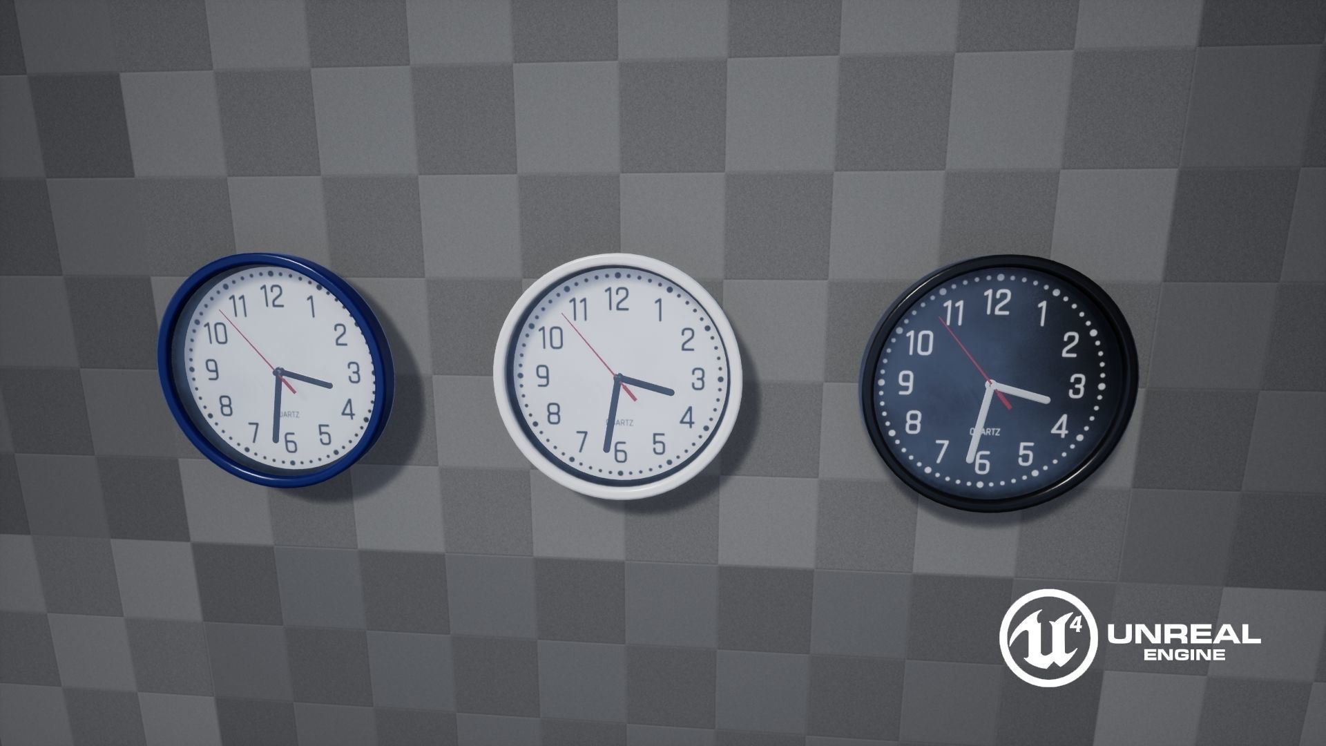 Wall Clock Low-poly 3D model_12