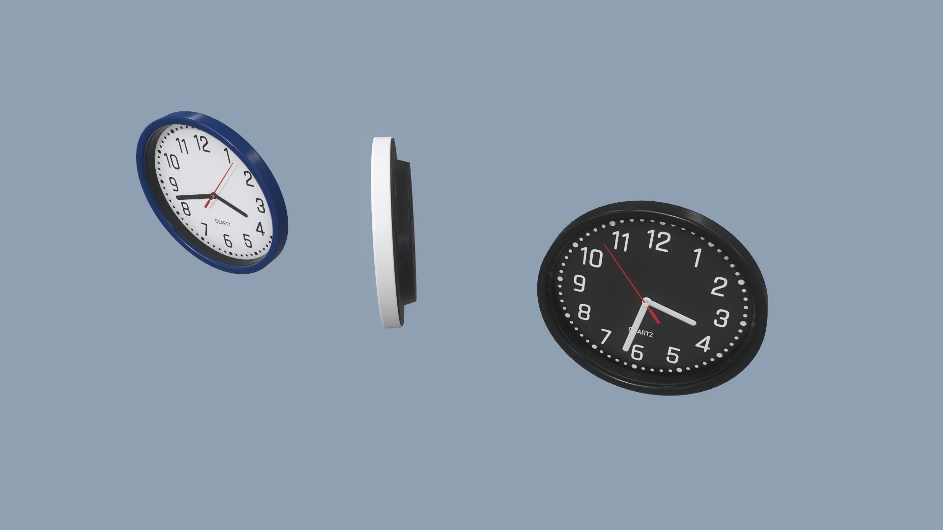 Wall Clock Low-poly 3D model_7