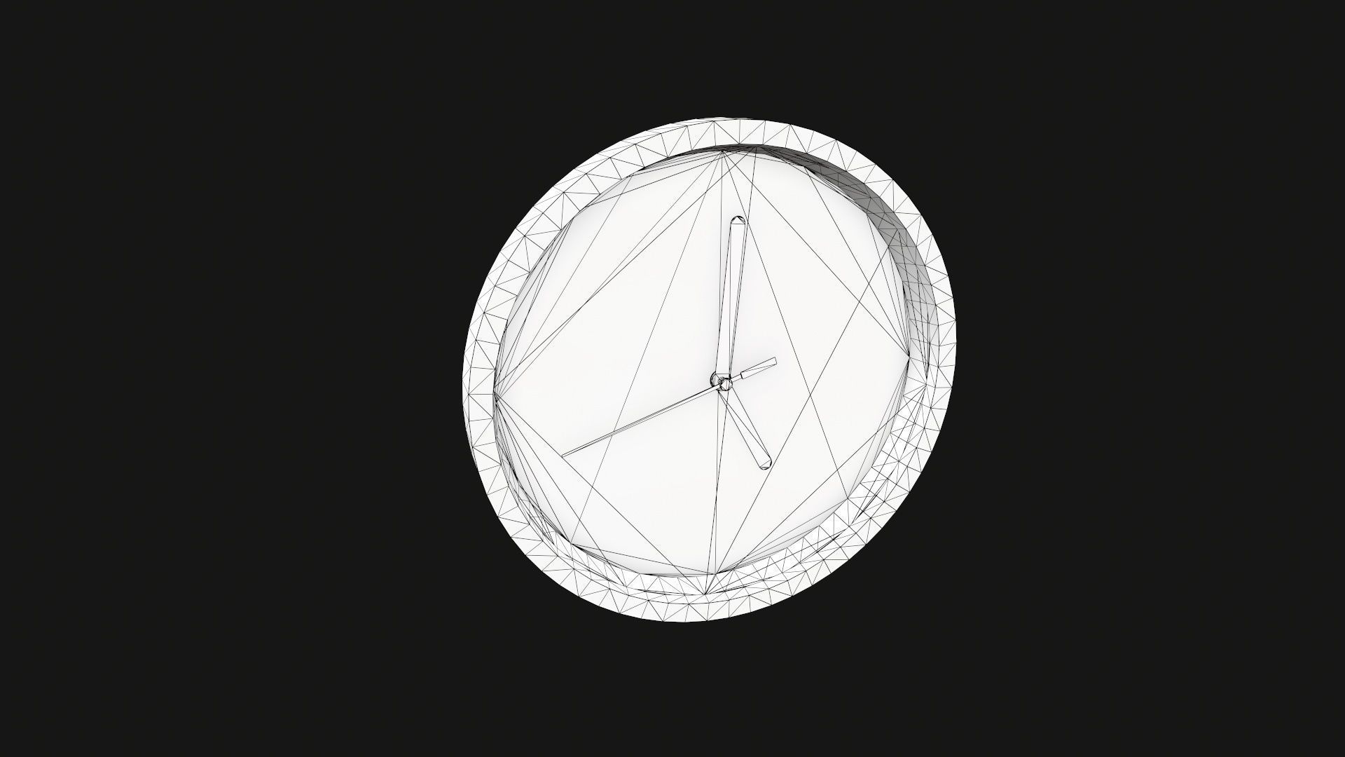 Wall Clock Low-poly 3D model_9