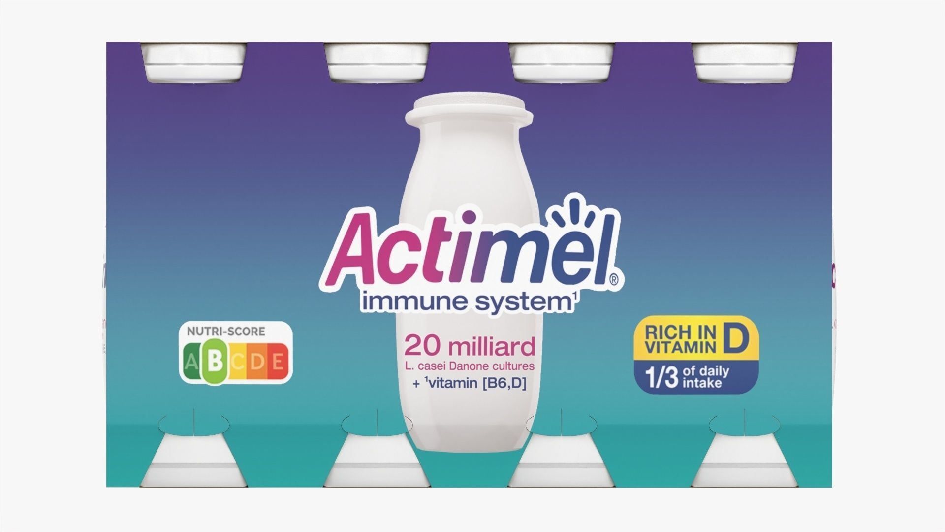 Danone Actimel bottles 8-pack 3D model_3