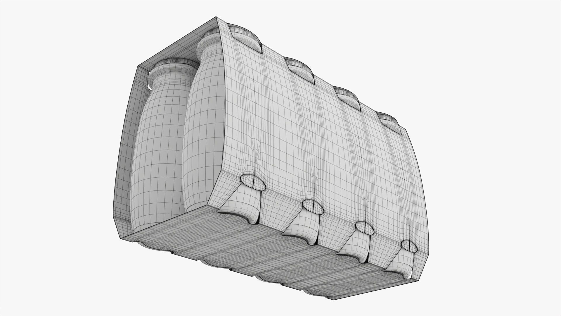 Danone Actimel bottles 8-pack 3D model_7