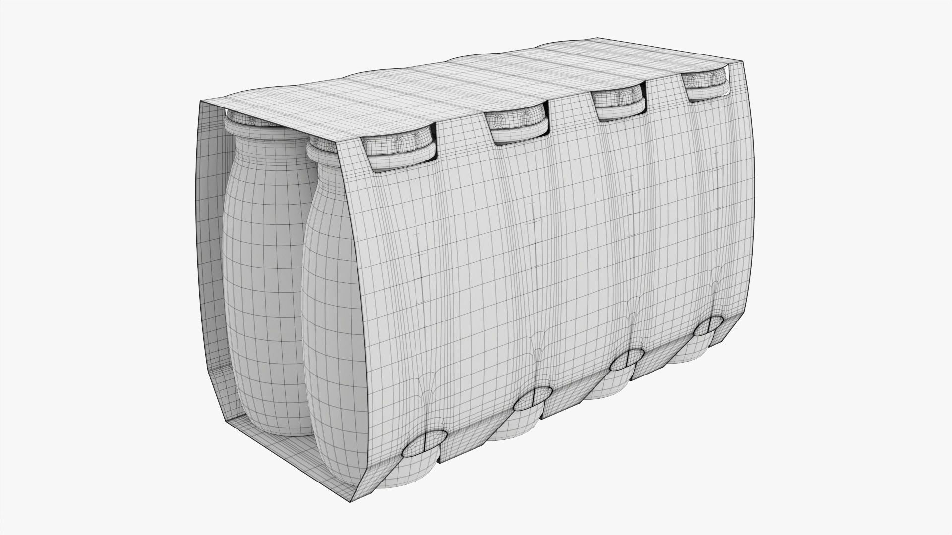 Danone Actimel bottles 8-pack 3D model_6