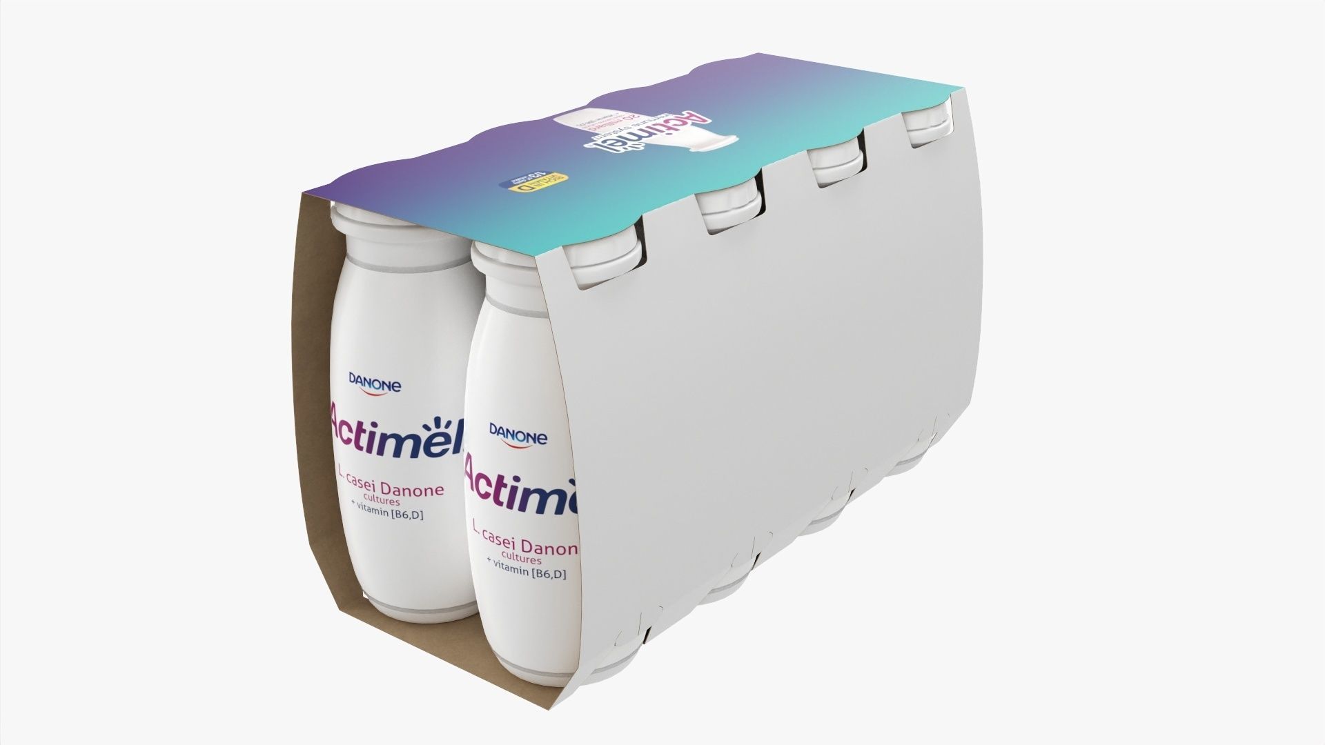 Danone Actimel bottles 8-pack 3D model_1