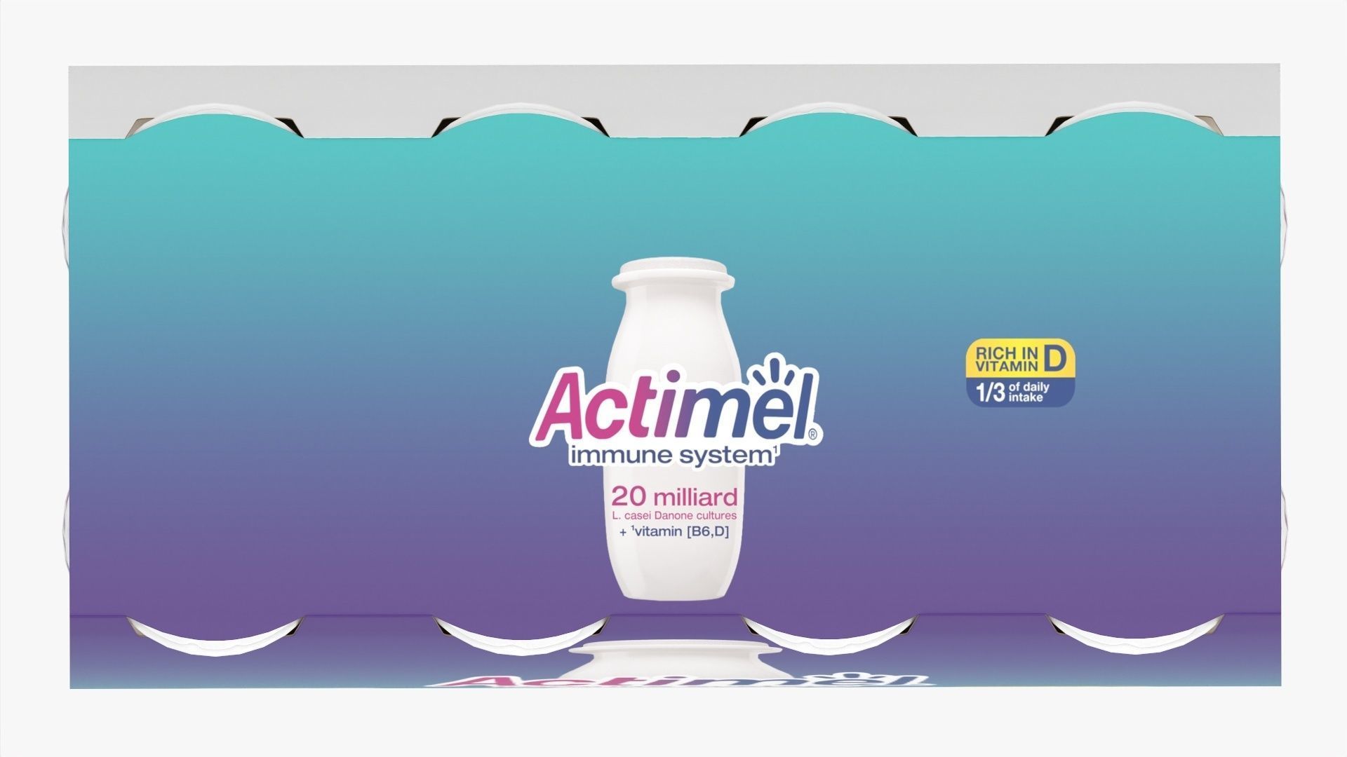Danone Actimel bottles 8-pack 3D model_5