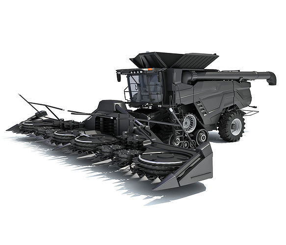 Black Combine Harvester 3D model