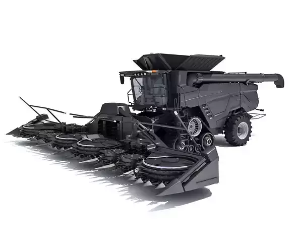Black Combine Harvester 3D model