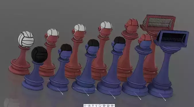 Water polo chess kit 3D print model