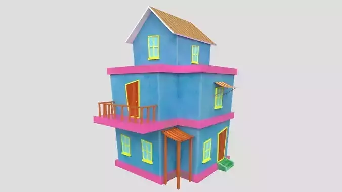 3D Cartoon Building House
