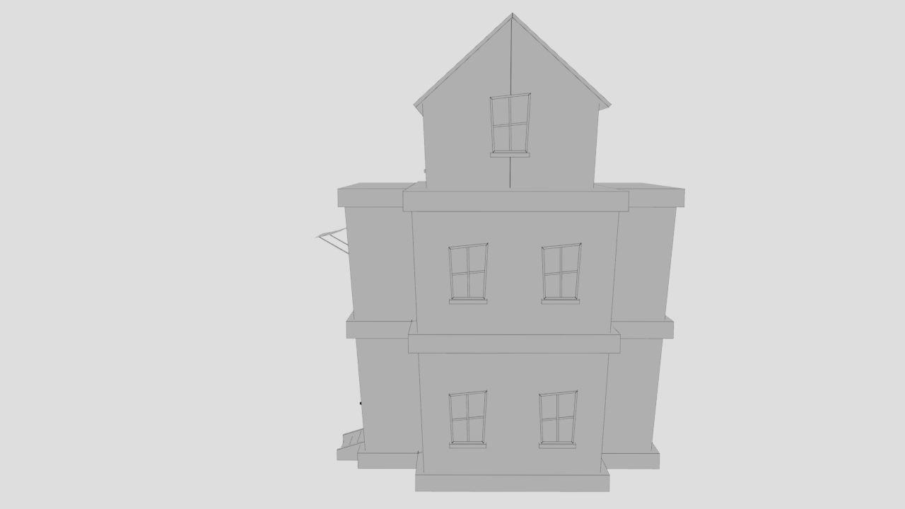3D Cartoon Building House Low-poly 3D model_10