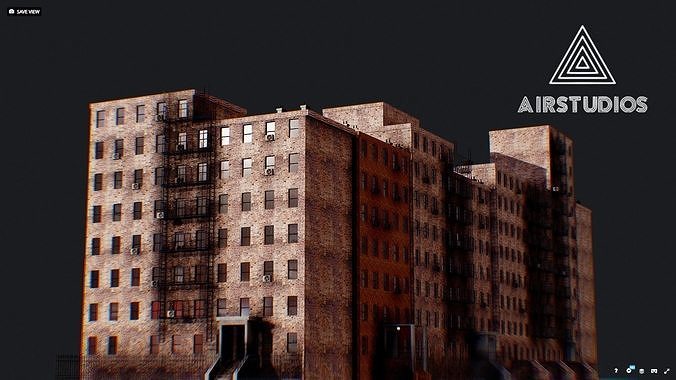 Low Poly - New York City Block Low-poly 3D model