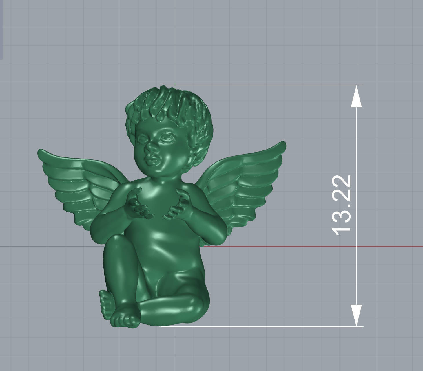 baby angel sitting pendant with gems 3D print model 3D print model_1