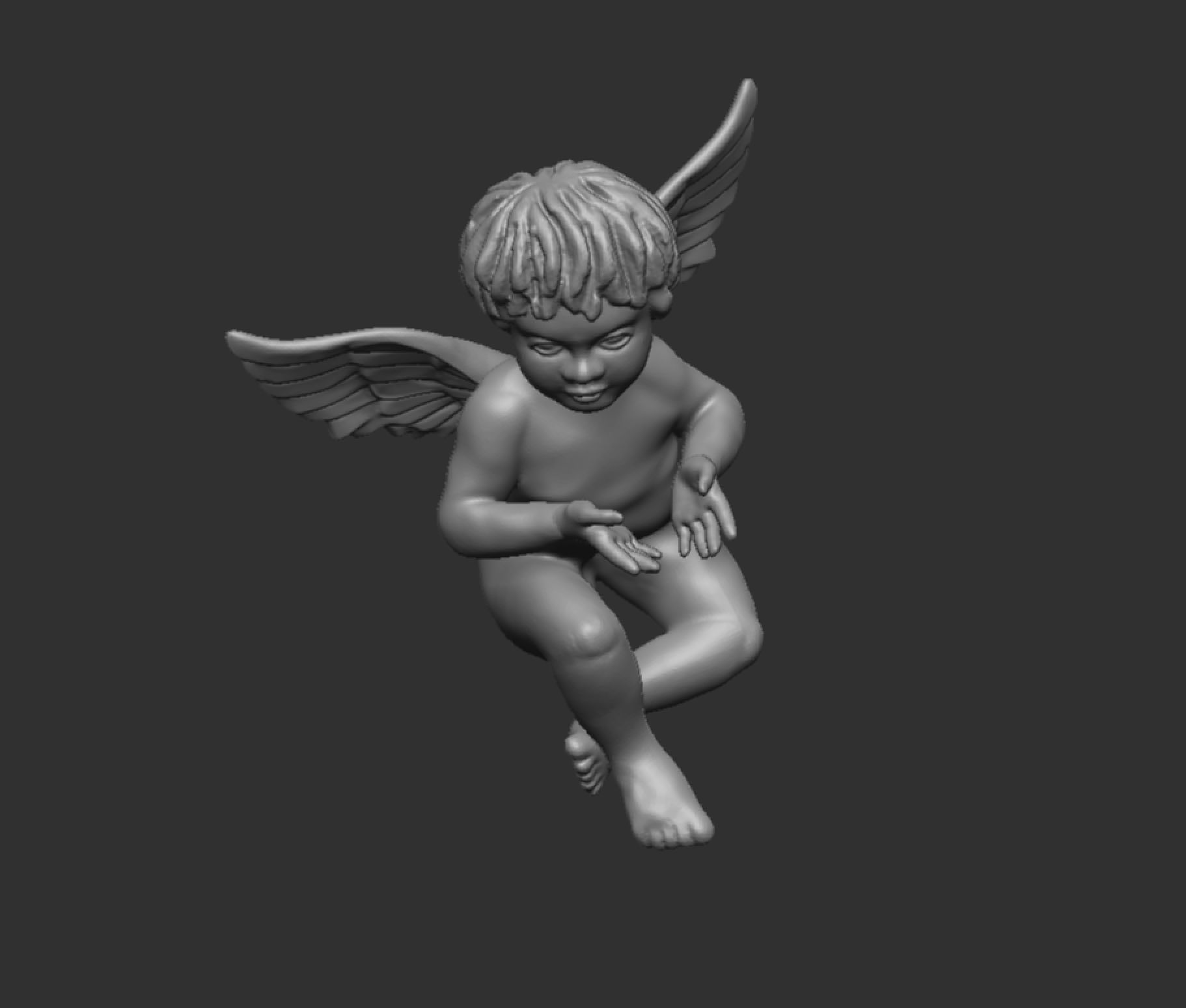 baby angel sitting pendant with gems 3D print model 3D print model_3