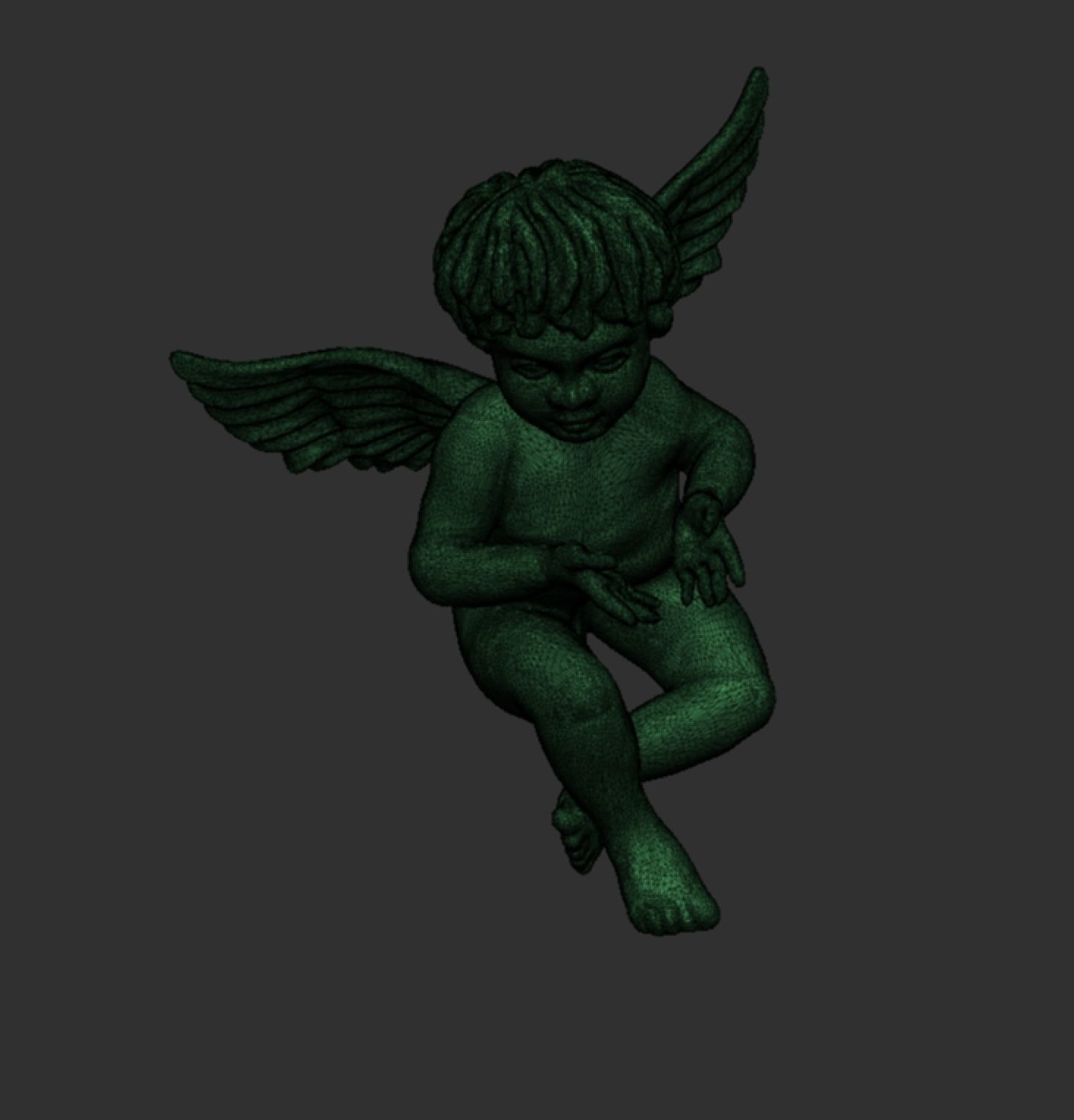 baby angel sitting pendant with gems 3D print model 3D print model_4