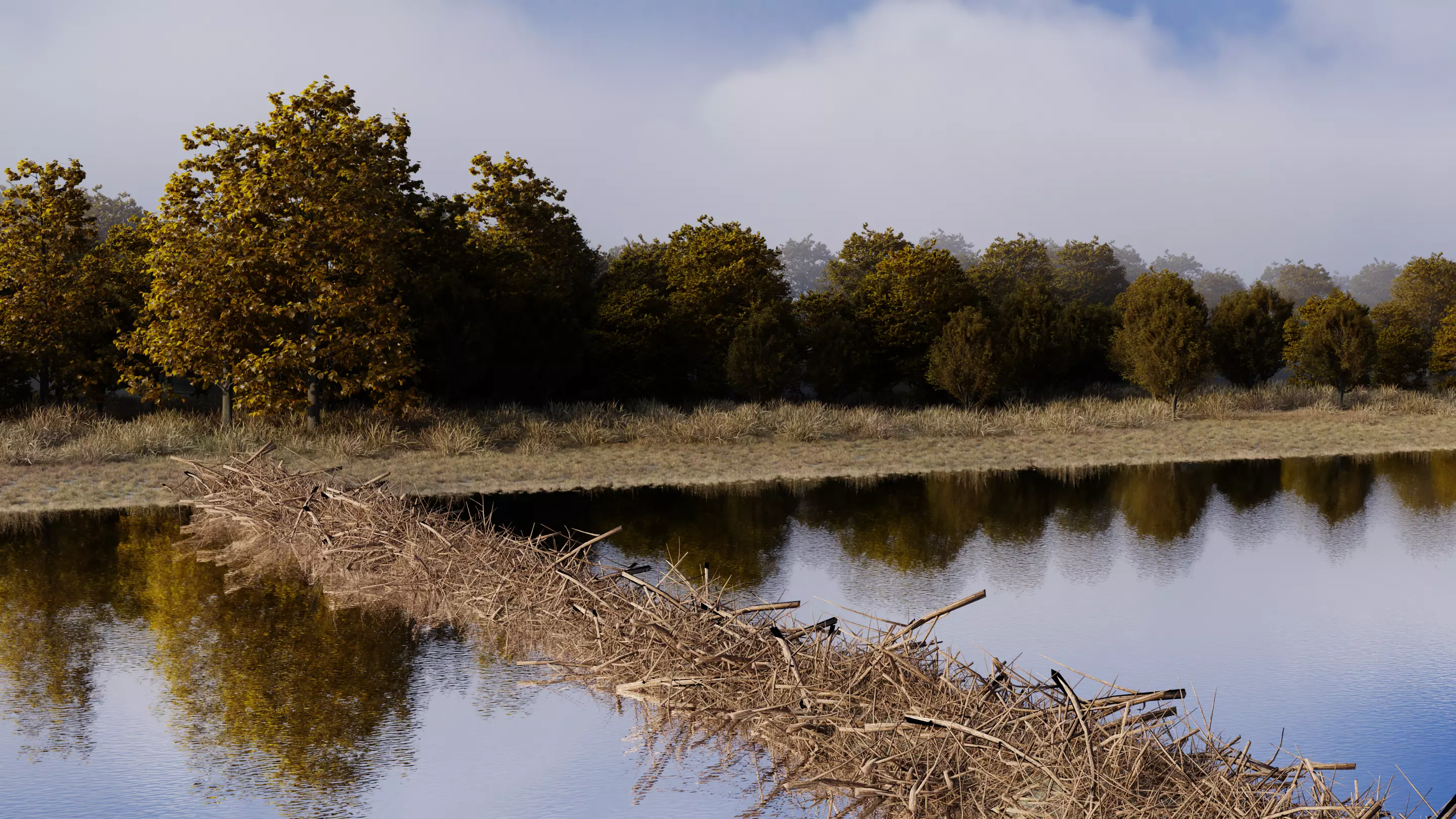 blender FBX Forest realistic scene 3D model_0