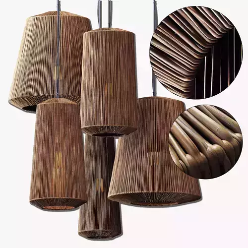 Lamp barrel big rattan n10